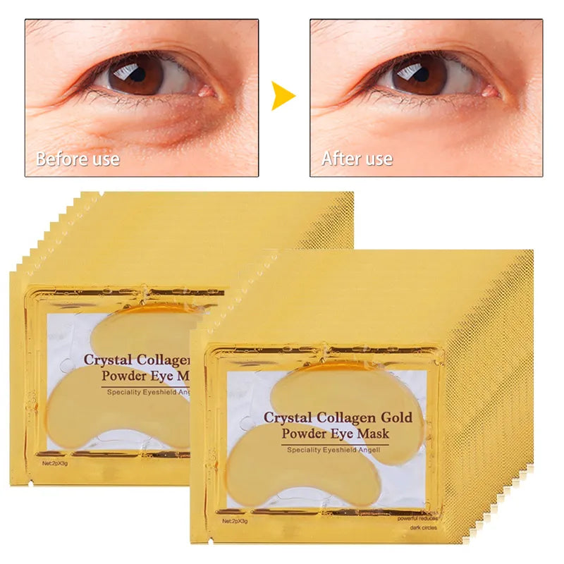 GoldLeafs ™ 24K Crystal Collagen Gold Eye Mask | Anti-Aging Dark Circles Cosmetics