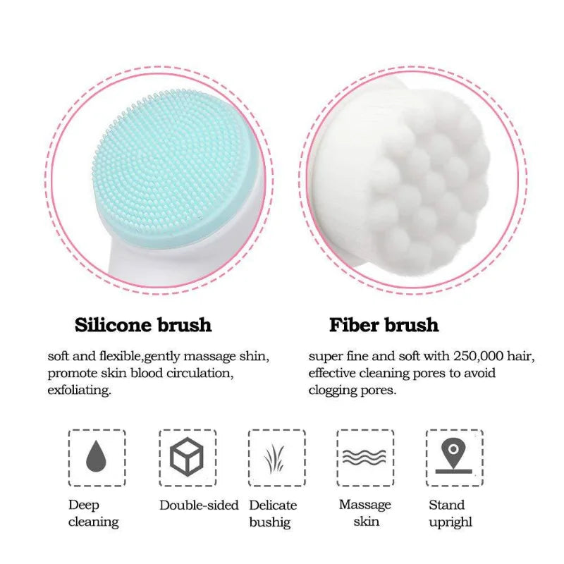 AllClean™  3D Double Silicone Facial Cleansing Brush